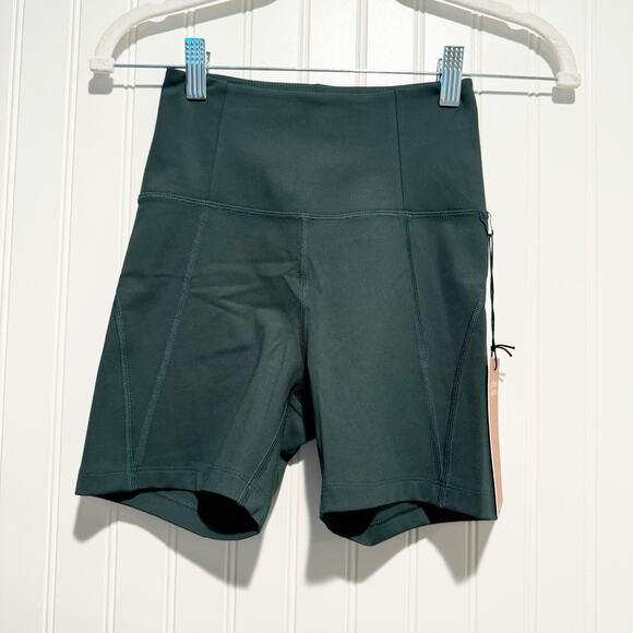 Girlfriend Collective High Rise Bike Shorts Moss Green NEW Size XS - Picture 2 of 7